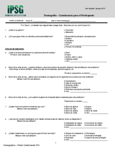 Demographics Form_Patient Questionnaire (SPA) v2.0